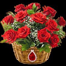 Схема вышивки «розы в корзине»