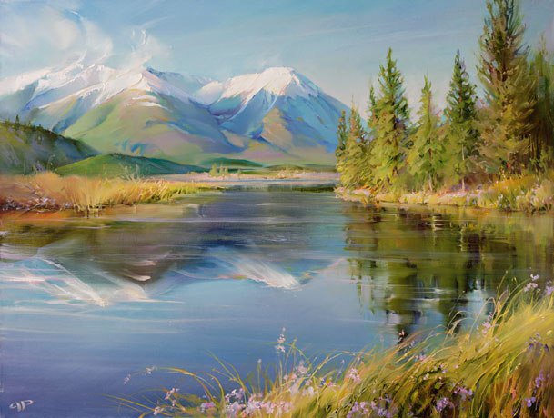 природа - природа, пейзаж, горы, река - оригинал