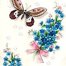 Схема вышивки «Бабочка и незабудки»
