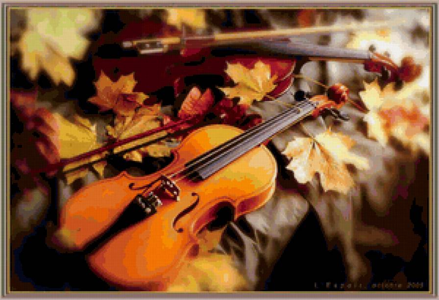 Симфония - натюрморт, музыкальные инструменты, осень, музыка - предпросмотр