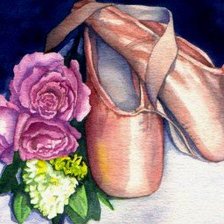 Схема вышивки «Пуанты и розы»