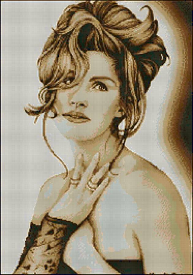 Женский портрет - цветы, женщина, незнакомка, краса, женский портрет, девушка - предпросмотр