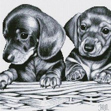 Схема вышивки «Щенки»