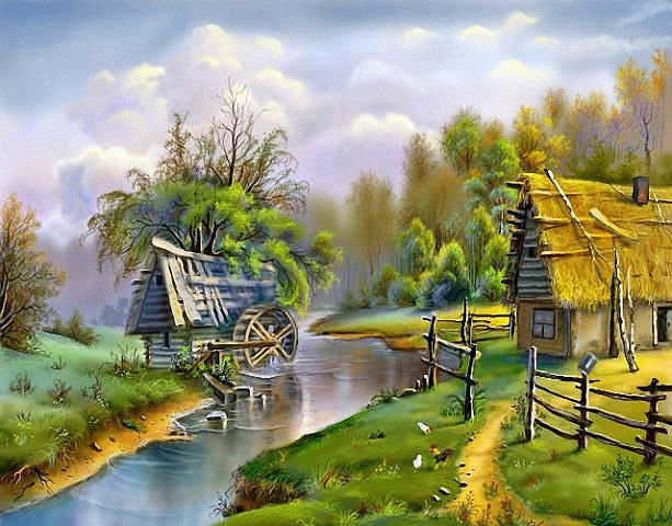 природа - речка, лес, природа - оригинал