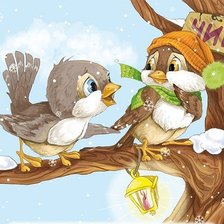 Схема вышивки «птицы на ветке»