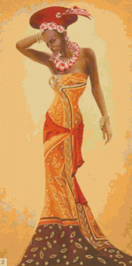 африканский мотив - женский образ, девушка, женщина, девушки, африка, картина, африканки - предпросмотр