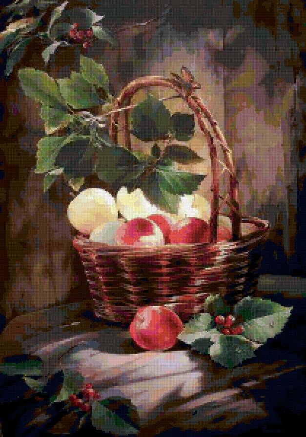 урожай - картинка, корзина, яблоки - предпросмотр
