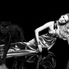 Схема вышивки «Девушка с пантерой»