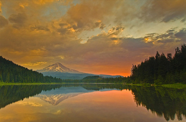 №61389 - природа, озеро, горы, отражение, пейзаж - оригинал