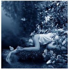 Схема вышивки «девочка с бабочками»