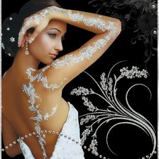 Схема вышивки «девушка с бусами»