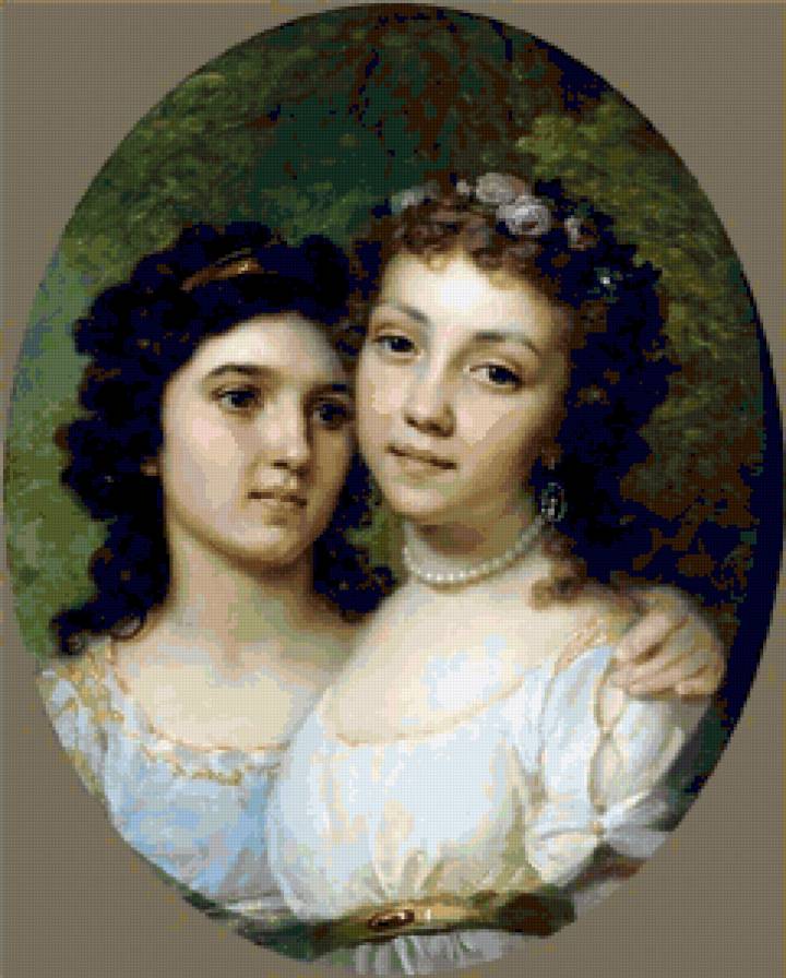 Лизынька и Дашенька. - портрет, дети, девочки, живопись - предпросмотр