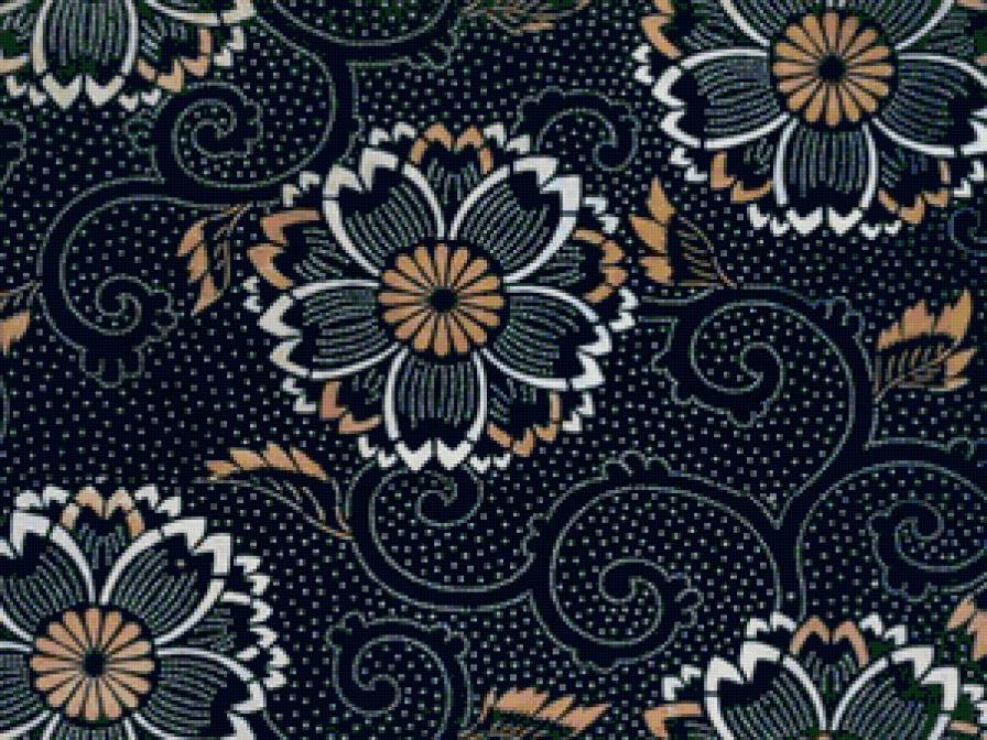 Узор на синем - подушка, подушка с орнаментом, орнамент - предпросмотр