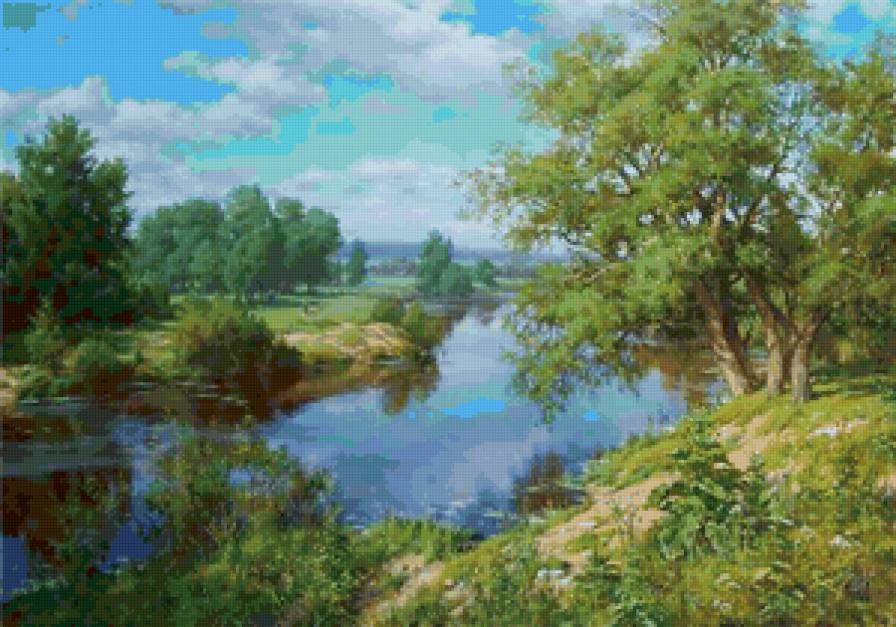 Серия "Пейзаж Лето" - пейзаж, лето, река - предпросмотр