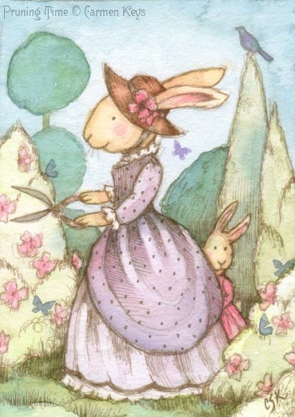 Кармен Кейс - сказка, рисунок, детский рисунок, заяц, зайчиха, иллюстрация - оригинал