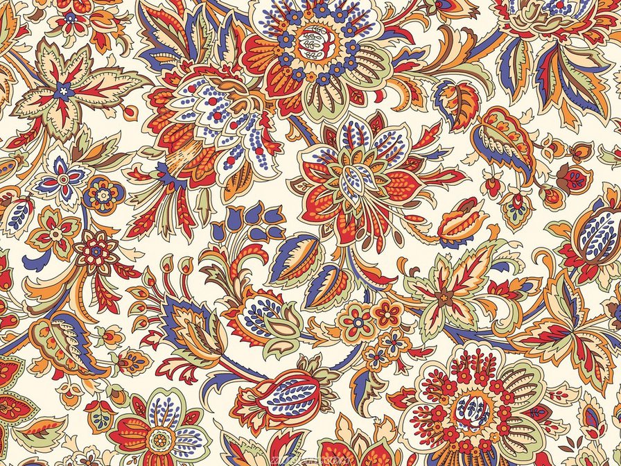 Подушка с орнаментом - орнамент, подушка с орнаментом, подушка, цветы - оригинал