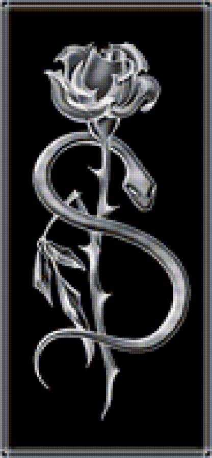 Змейка - змея, роза - предпросмотр