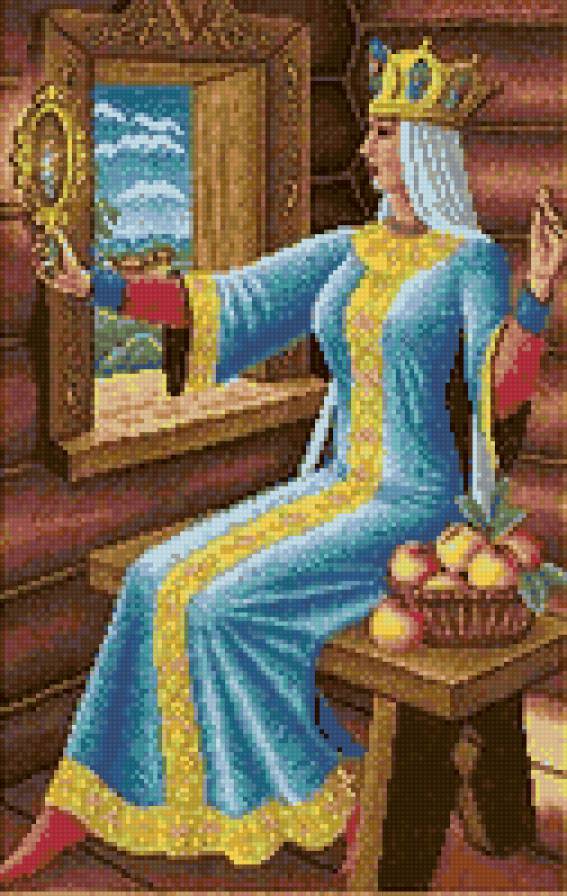 Я ль на свете всех милее? - зеркало, девушка, ведьма, царица, яблоко, сказка - предпросмотр