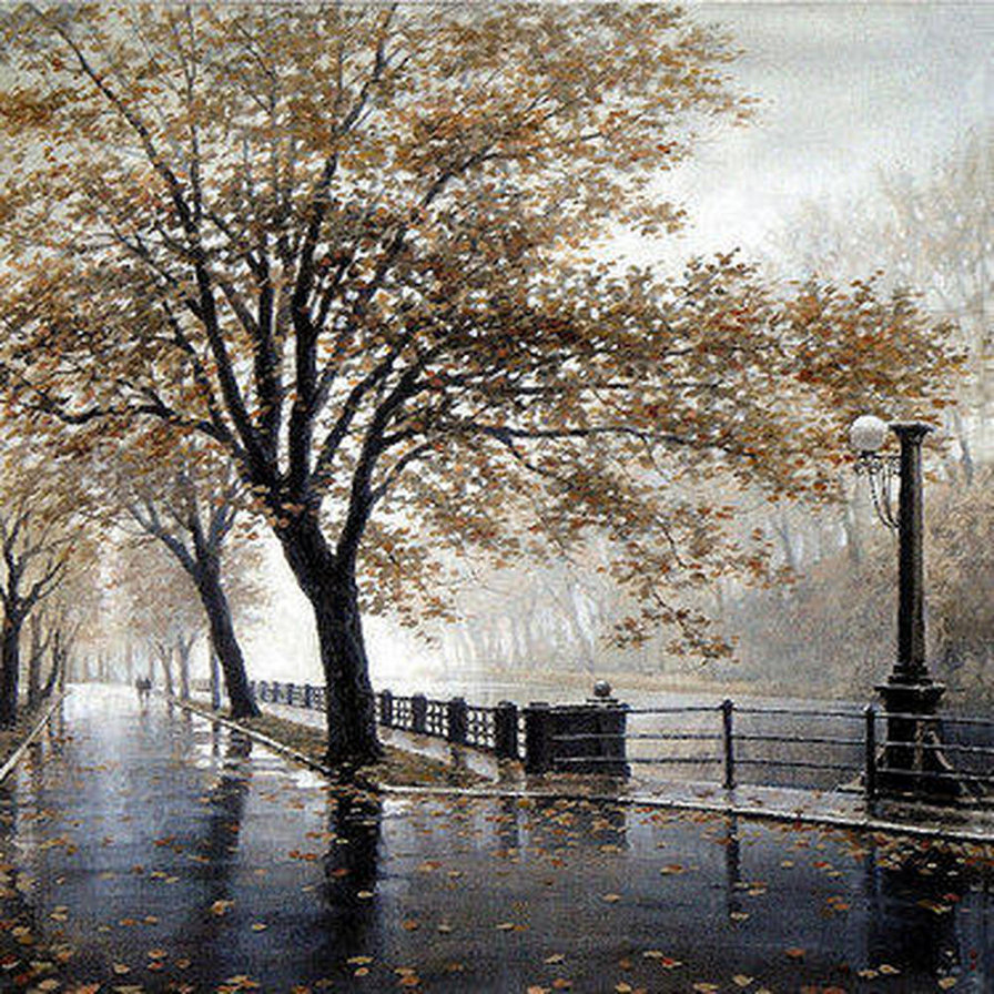 городской пейзаж - город, пейзаж, осень - оригинал