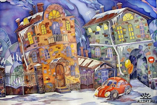 улочка - улица, город, дома - оригинал