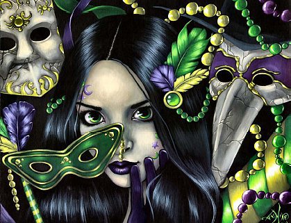 Маскарад - девушка, маска, игра, взгляд - оригинал