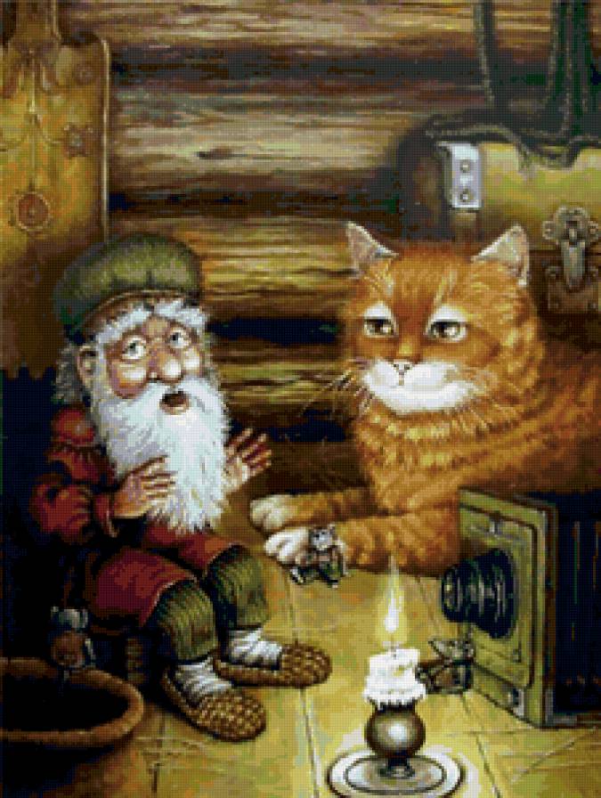 Сказка о котах - животные, живопись, коты - предпросмотр