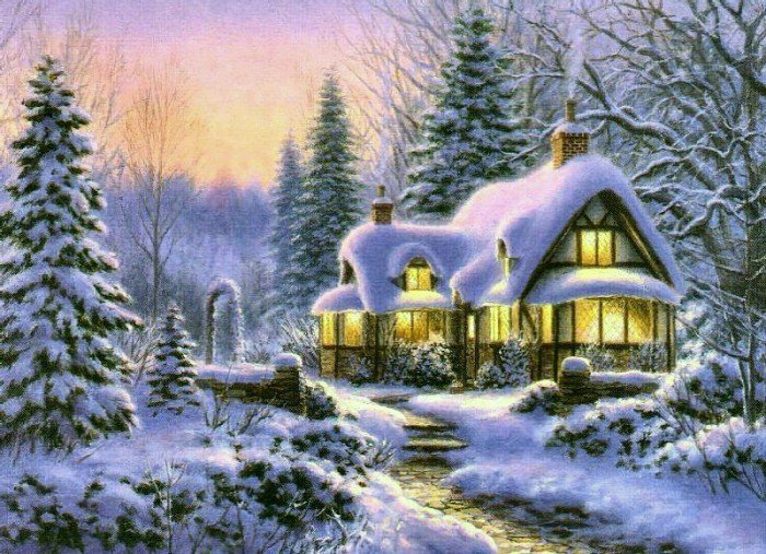 Зимняя картина)) - зима, холод, снег, winter - оригинал