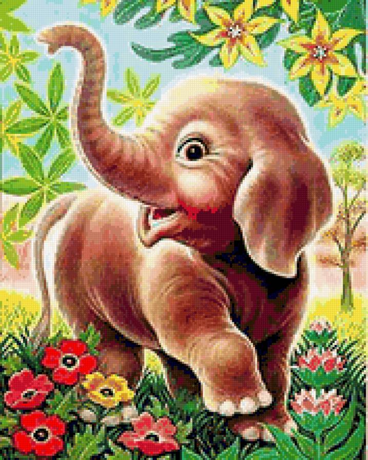 слоник - животное, детский, слон - предпросмотр