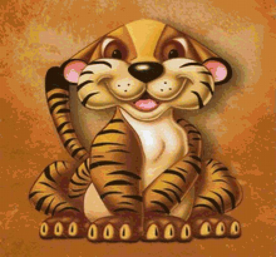 тигренок - тигр, детский, животное - предпросмотр