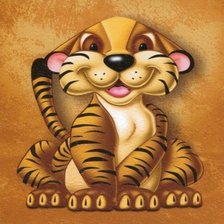 Схема вышивки «тигренок»
