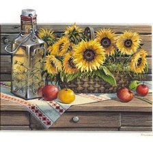 Схема вышивки «Натюрморт с подсолнухами»