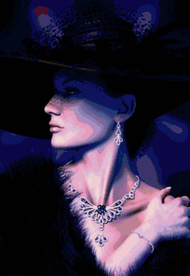 Леди - девушка, профиль, портрет - предпросмотр