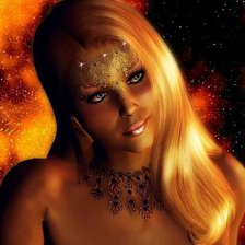 Схема вышивки «девушка огонь»