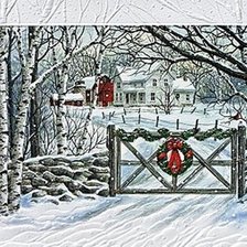 Схема вышивки «Зимняя картина»