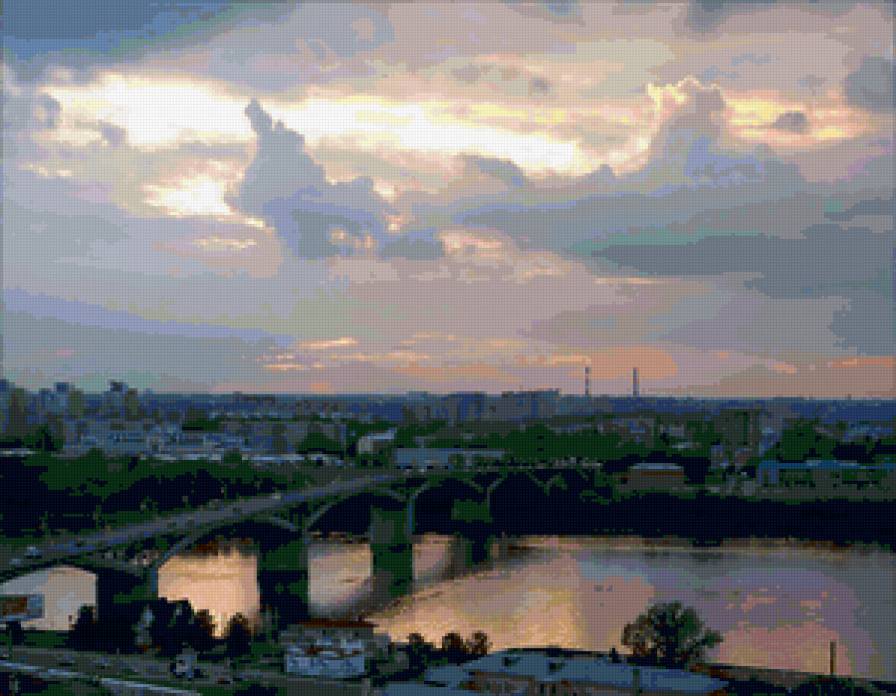 Нижний Новгород - вечер, города, пейзаж, закат - предпросмотр