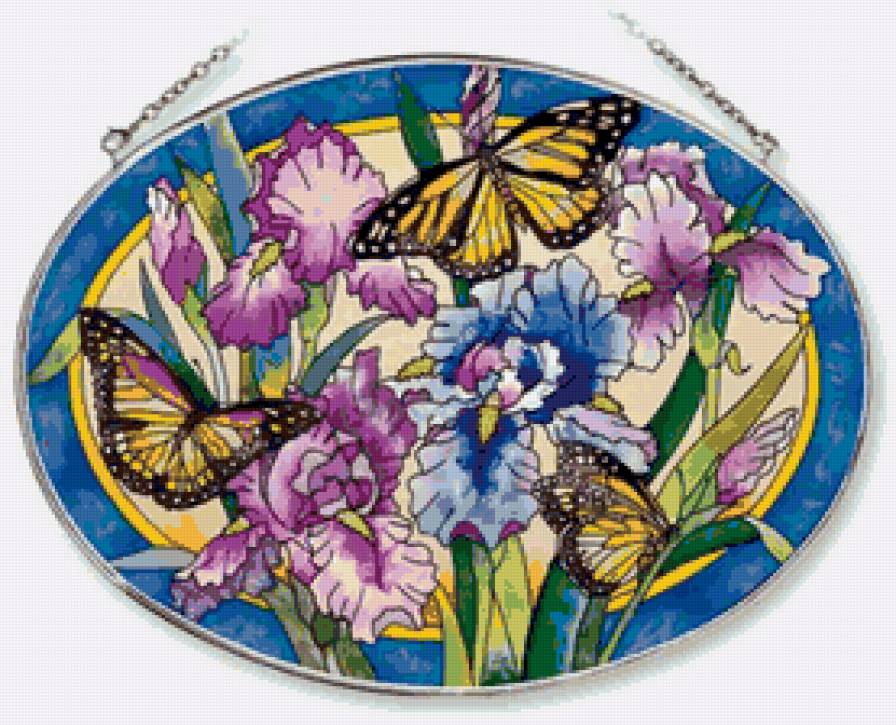 Бабочки и ирисы - бабочки, ирис, нежные акварели, цветы, весенние цветы, ирисы - предпросмотр