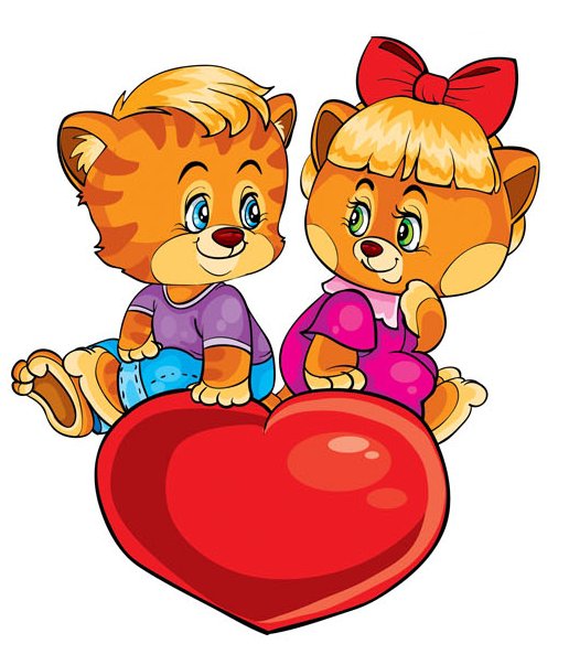 любовь - день влюбленных, зверята, мультяшки, валентинка - оригинал