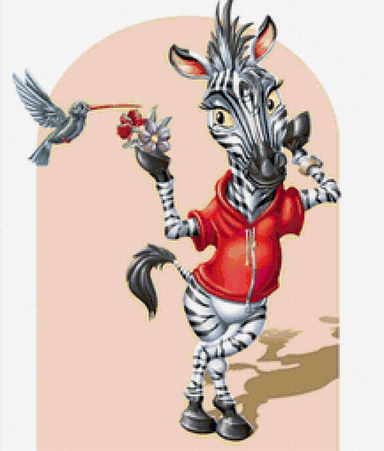 зебра - зверята, картина - предпросмотр