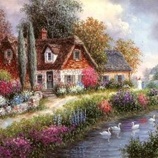 Схема вышивки «Вышивка крестом.Живопись Dennis Patrick Lewan.»