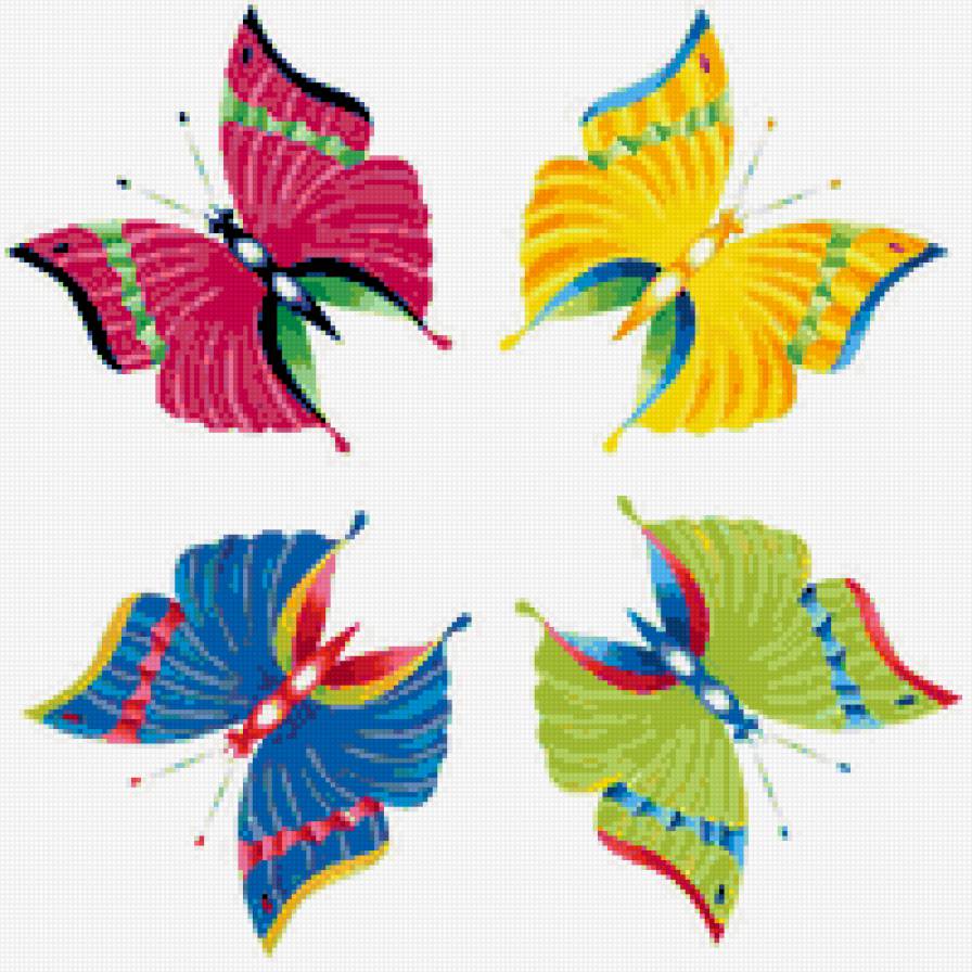 Подушка"Бабочки" - бабочки, подушка, живопись - предпросмотр