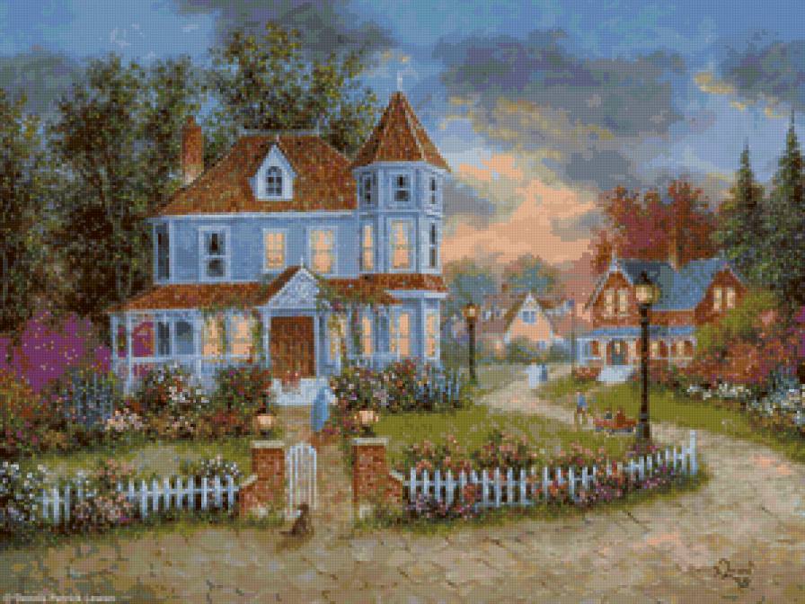 пейзаж - дом, пейзаж, природа - предпросмотр