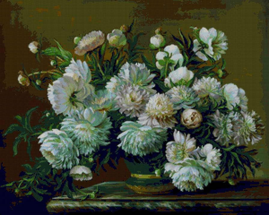 букет - живопись, пионы, букет, цветы - предпросмотр