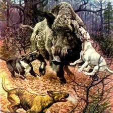 Схема вышивки «охота на кабана №7»