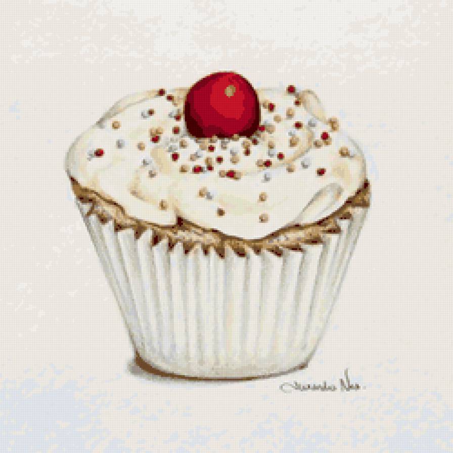 Десерт - сладость, пирожное, сладкое, ягодка, десерт, вишня - предпросмотр