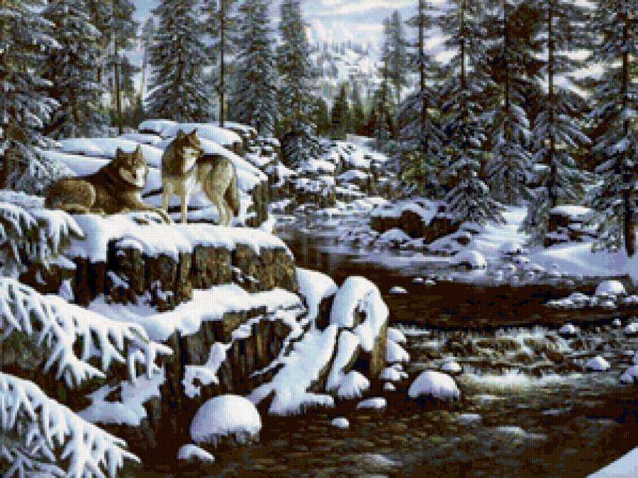 волки - животные, в лесу, волки - предпросмотр