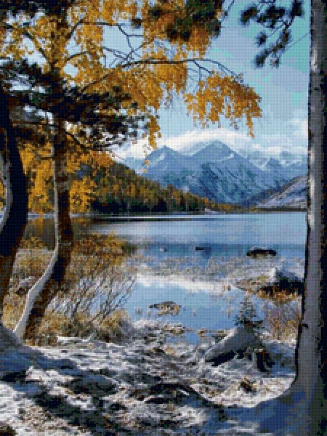 Пейзаж - озеро, вода, пейзаж, природа, горы - предпросмотр