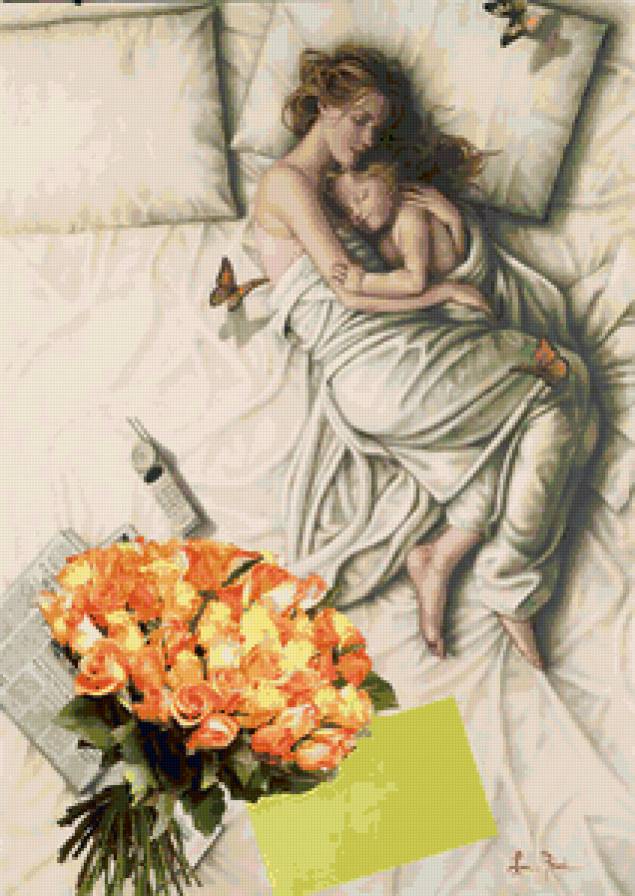 Радость матери - ребенок, женщина, живопись - предпросмотр