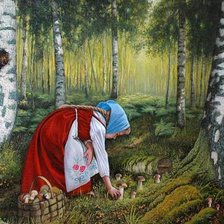 Схема вышивки «За грибами»