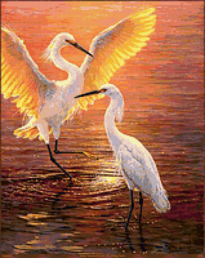 Танец - живопись, птицы - предпросмотр