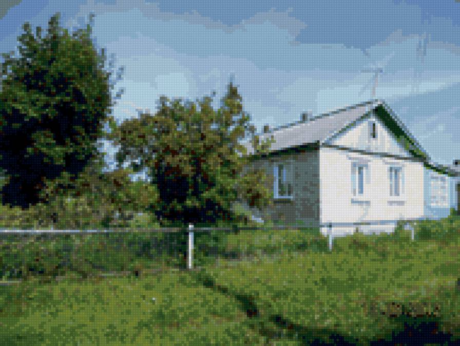 мой дом - дом осень пейзаж - предпросмотр